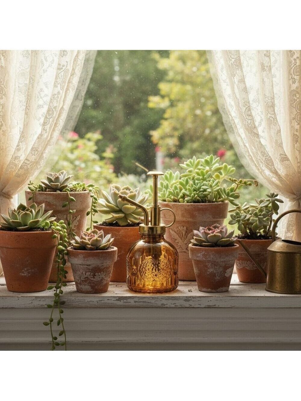Amber Glass Plant Mister Spray Bottle 6oz Orchid Bonsai Air Plant Mister - Picture 4 of 7